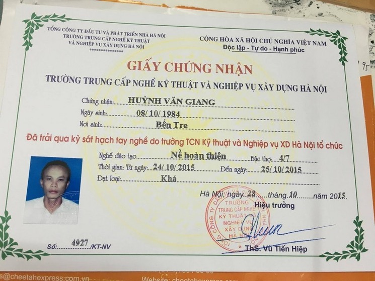 Quy trình in chứng chỉ nghề chuẩn 