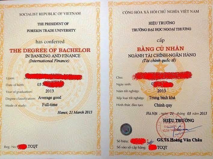 Các loại bằng Đại học có thể in ấn tại Lamgiaytonhanh