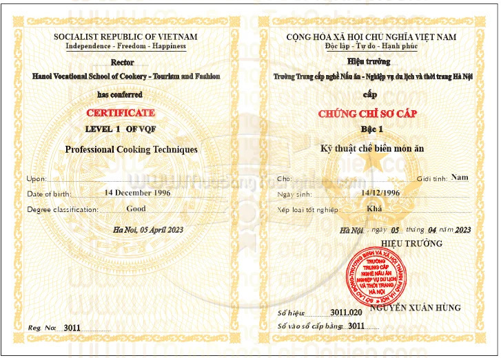 Chứng chỉ sơ cấp nghề được thống nhất một mẫu phôi theo Bộ quy định